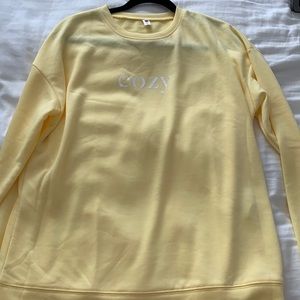 Long sleeve yellow crew neck